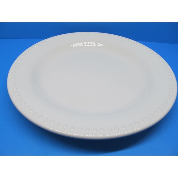 Pottery Barn Emma Off White 11 1/8" Beaded Rim Dinner Plate Portugal - Picture 6 of 8